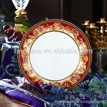 10.5 Inches Luxury Fine Bone China Dinner Plates for Weddings